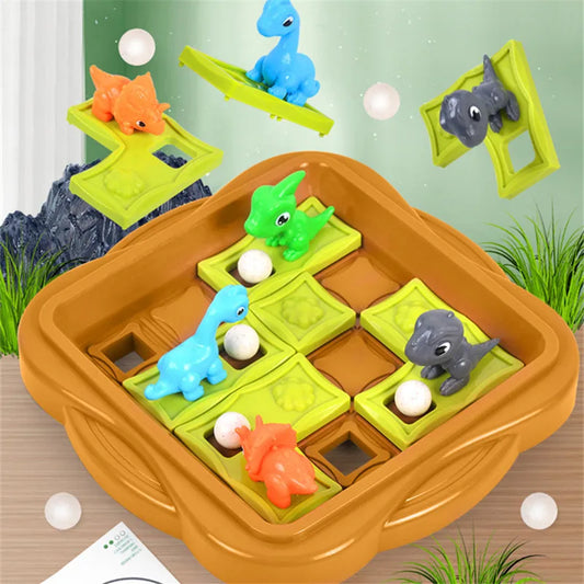 Montessori Strategy Game Dinosaur Adventure Maze Puzzle Toy Sliding Ball Challenge Game Thinking Logic Train Kids Eductional Toy