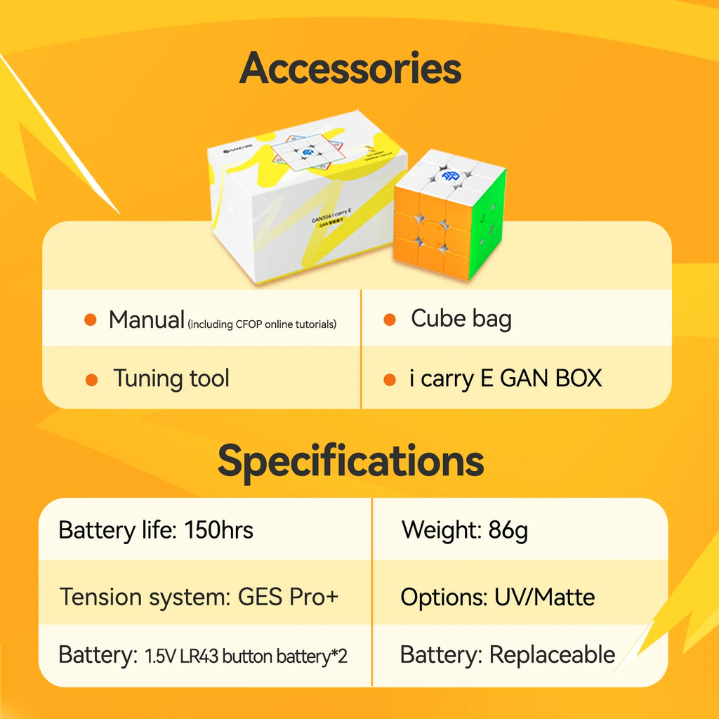 GAN356 i Carry E Smart Cube gan356 Bluetooth Intelligent Speed Cube Speedcube 3x3x3 Professional Magic Cube Toys for Children